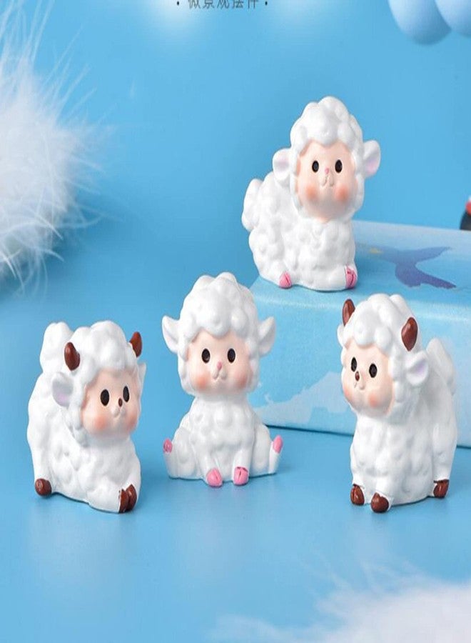 HYSTYLE 6 Pcs Mini Sheep Figure Animal Figurines Home Decor Mini Sheep Figure Cake Topper Easter Egg Fillers Garden Cake Decoration - Image 4